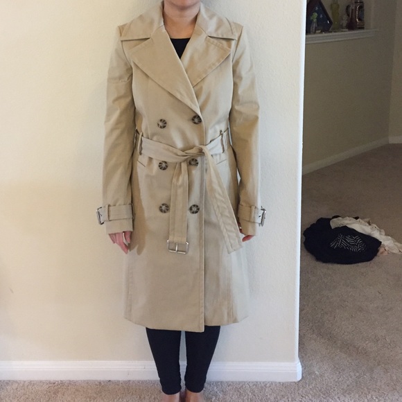 Michael Kors tan trench coat size 00 - Picture 4 of 4
